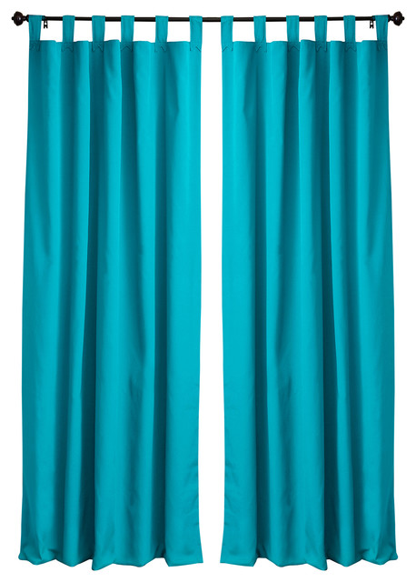 Twill Blackout Two Tone Reversible Curtain Panels Set Of 2 Aqua