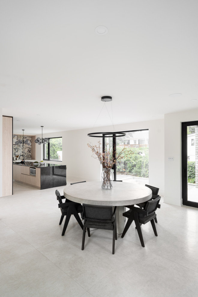 Modern Luxury Kitchen with Dramatic Marble