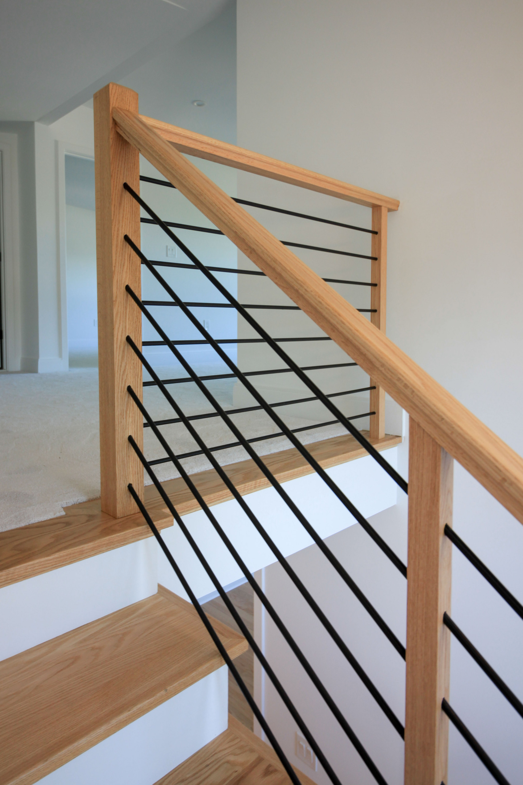 94_Neutral Color Floating Staircase with Metal Balusters, Bethesda MD 20817