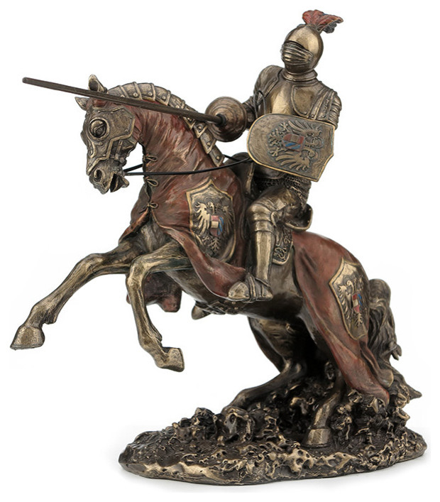 Details about   Art Deco Bronze Medieval Knight W/ Hunting Falcon & Crossbow Statuette Figurine 