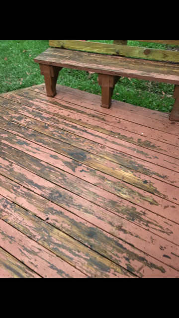 Deck Stain Pressure Washed