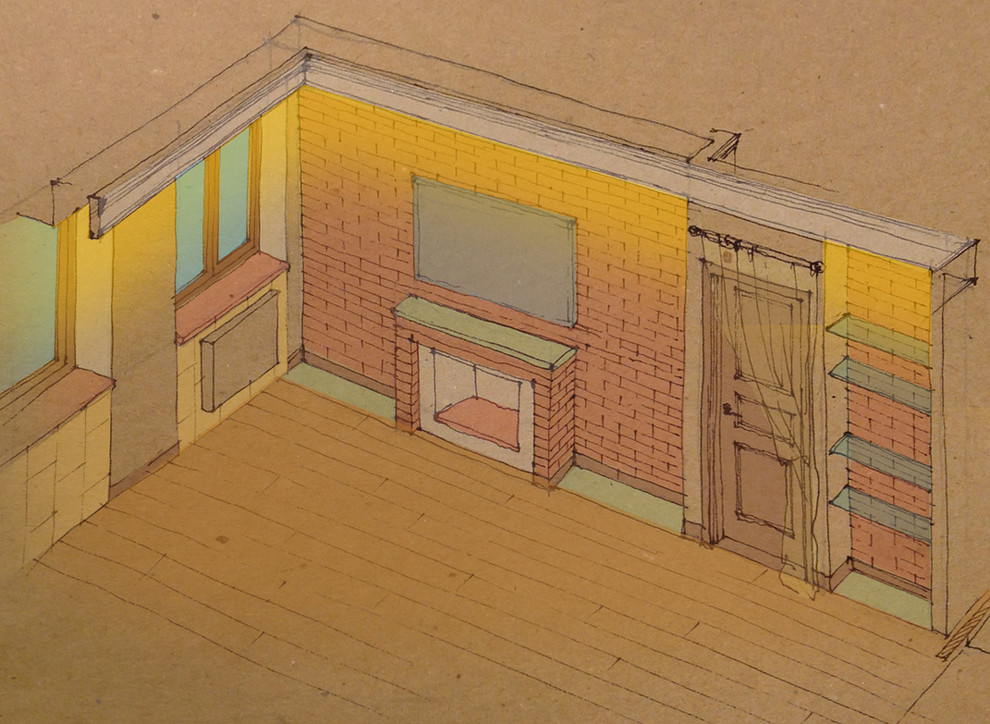 Концепция | Гостиная и Детская | Реконструкция и Трансформация | 2016