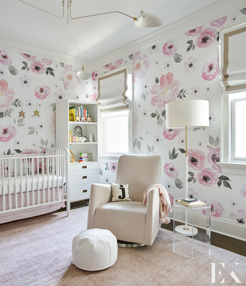 This is an example of a contemporary nursery in Chicago.