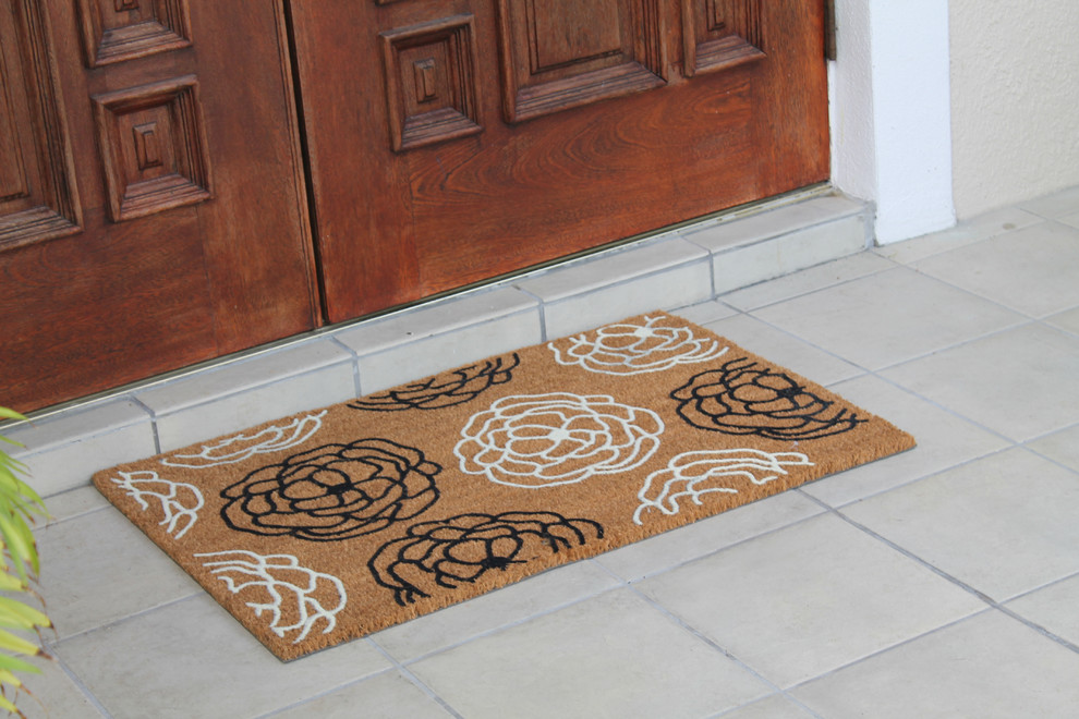 First Impression Magnolia Wildflower Entry Flocked Doormat, Large Size