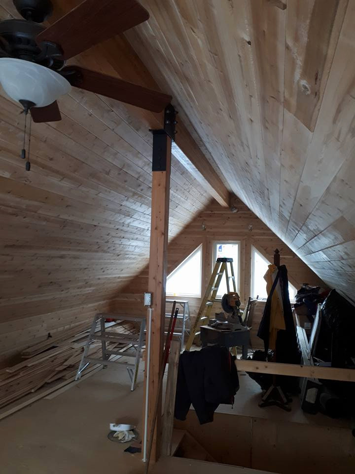 Cedar vaulted ceiling