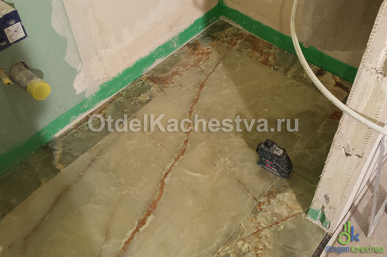 Укладка мрамора в санузле