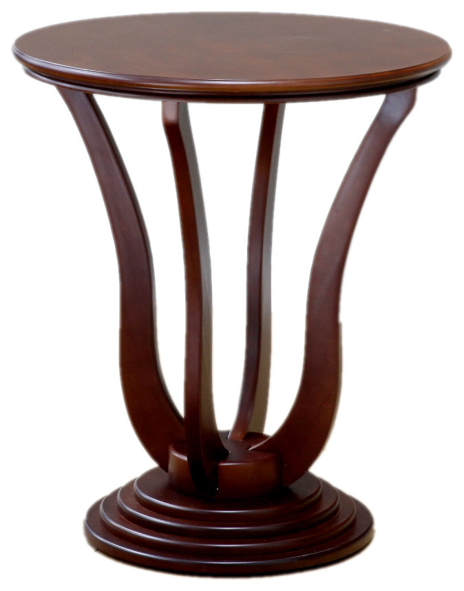 Round Side Table, Dark Walnut