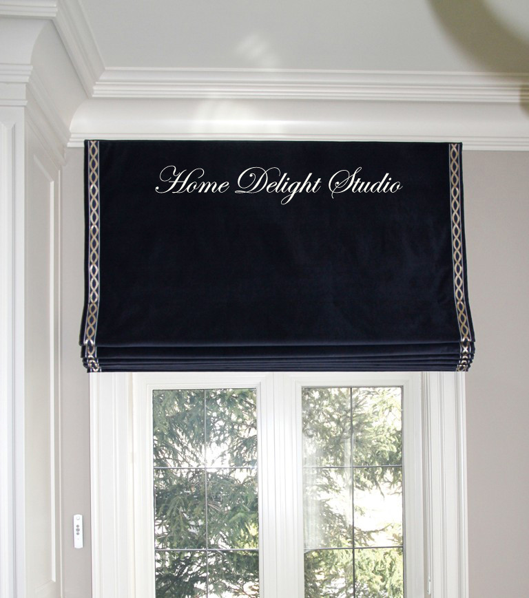 Motorized Classic Roman Shade. Toronto by Home Delight Studio Houzz