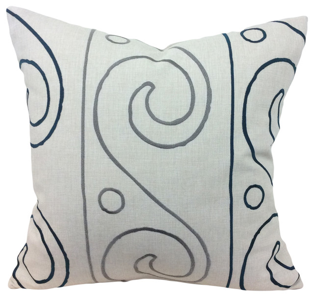 Teal And Silver Embroidery On Tan Jim Thompson Decorative 20