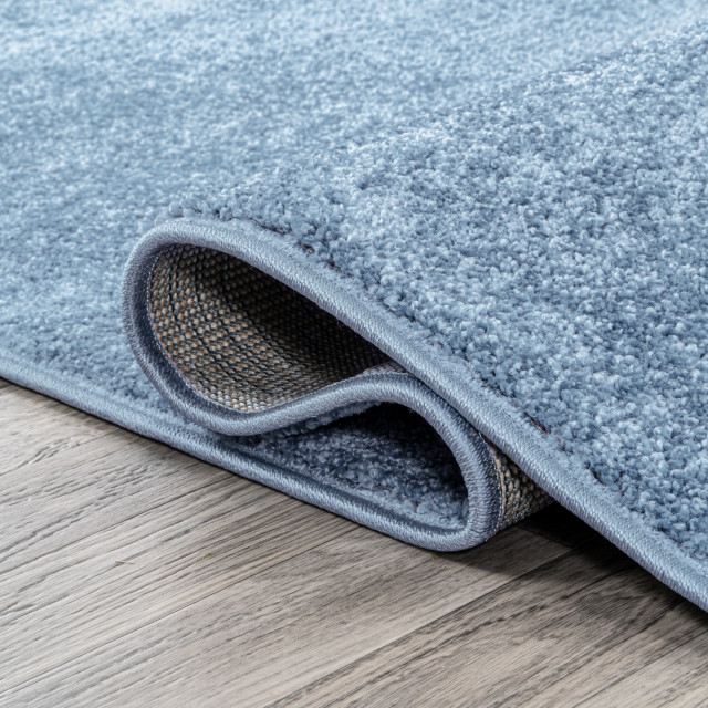 Haze Solid Low-Pile Runner Rug, Gray, 2'x10', 3 X 5 Oval - Contemporary ...