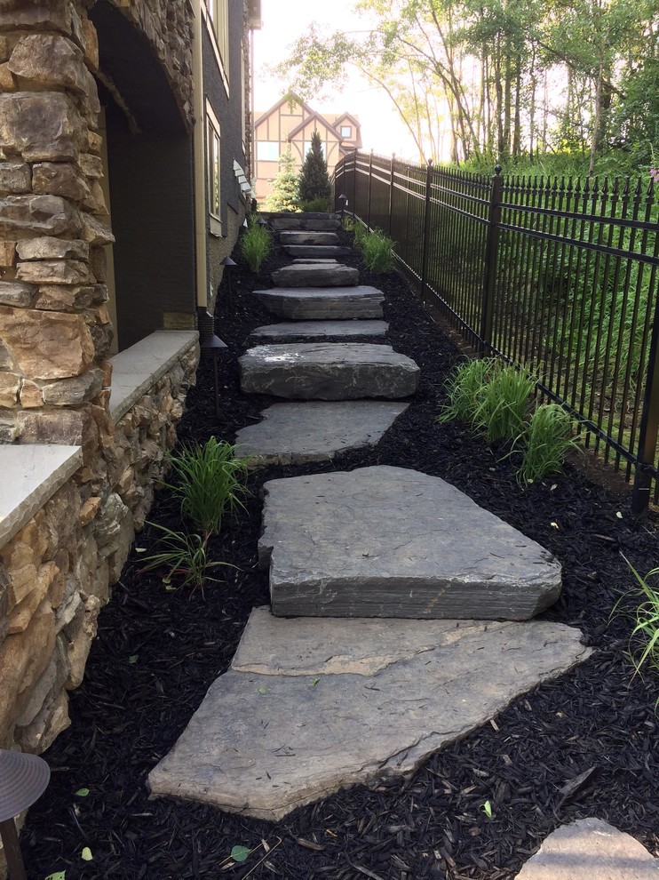 Photo of a large side yard walkway in Calgary.