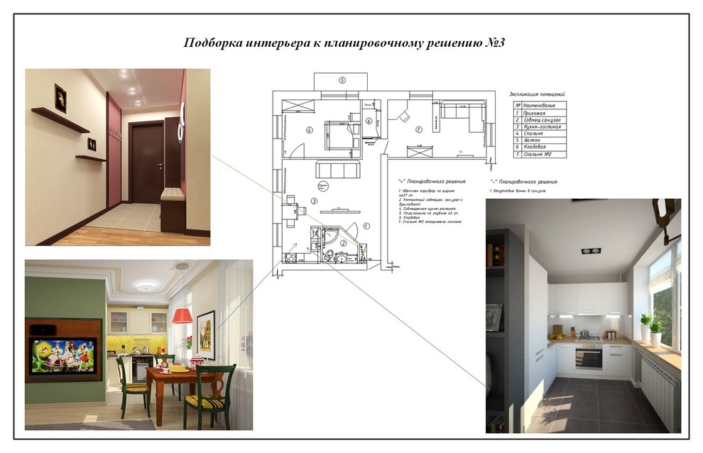 Планировочные решения интерьера трехкомнатной квартиры