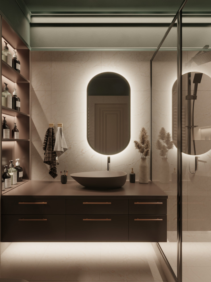 Проект интерьера кухни и санузла