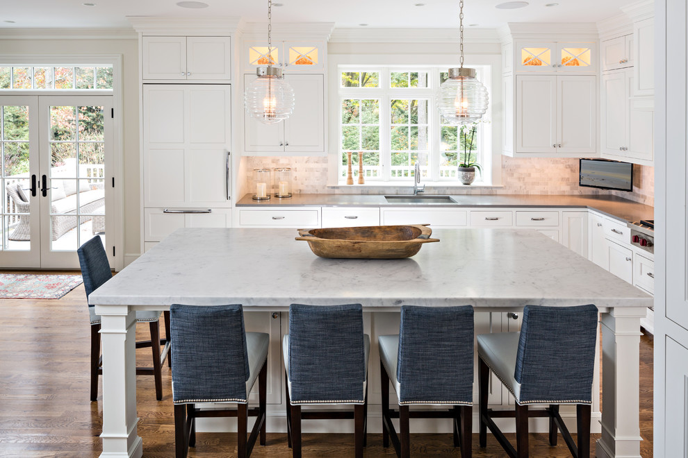 Inspiration for a transitional kitchen remodel in Boston