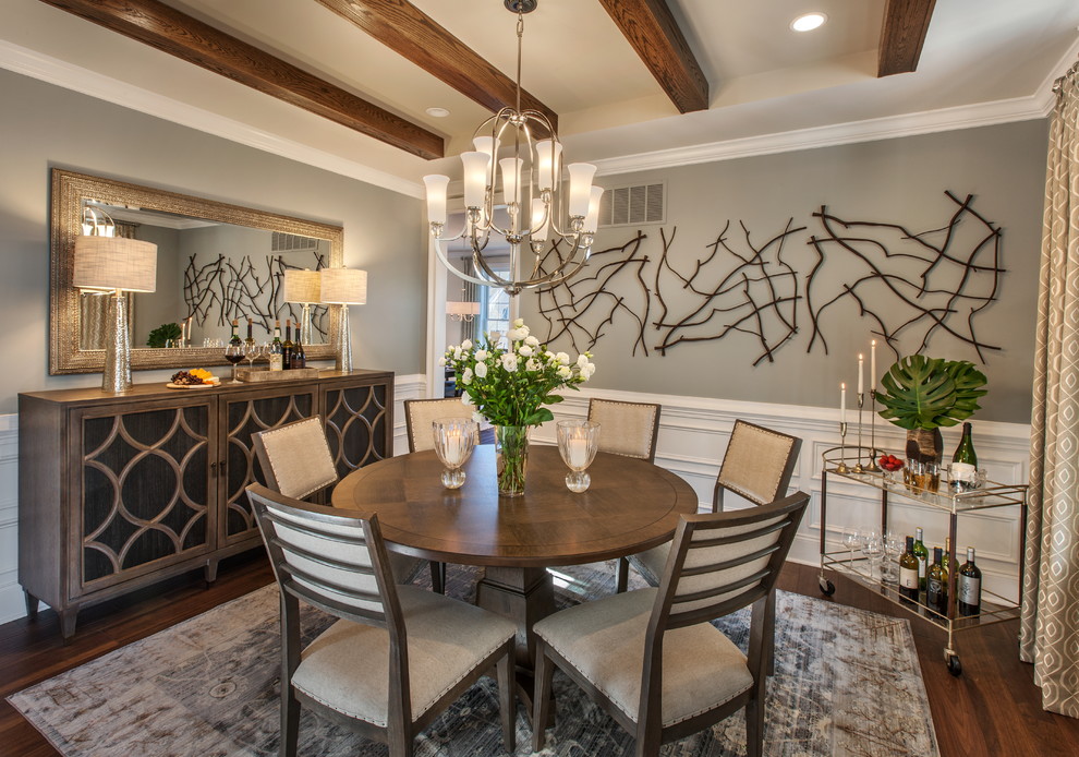 Transitional dining room photo in Chicago