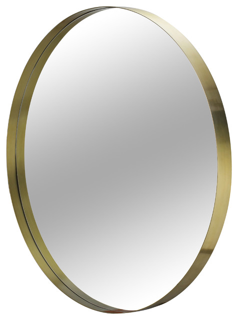 Maison 55 Darcy Modern Classic Round Gold Metal Framed Mirror Round Gold Metal Framed Mirror
