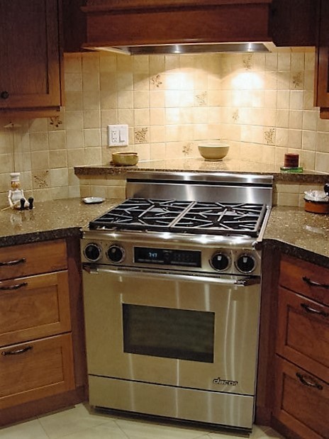 Example of a transitional kitchen design in Vancouver