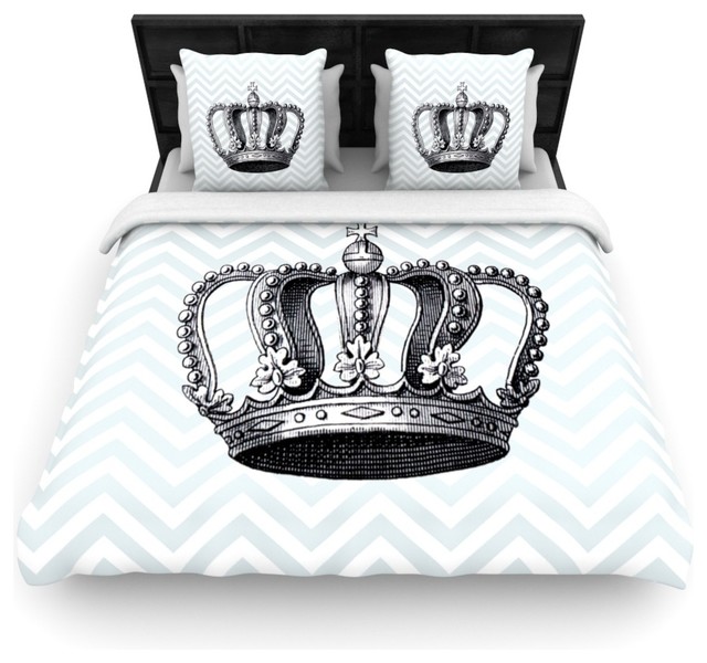 Suzanne Carter Crown Blue Black Duvet Cover Contemporary Suzanne Carter Crown Blue Black Duvet Cover Contemporary Covers And Sets By Kess Global Inc