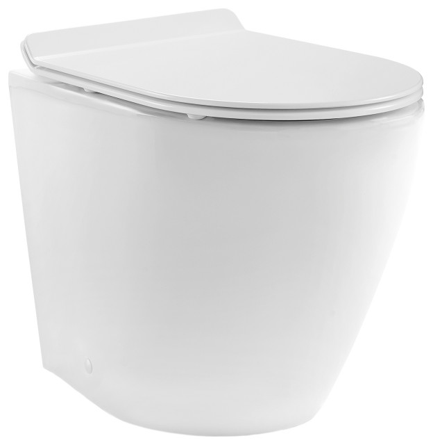 St. Tropez Back to Wall Concealed Tank Toilet Bowl, Black Hardware