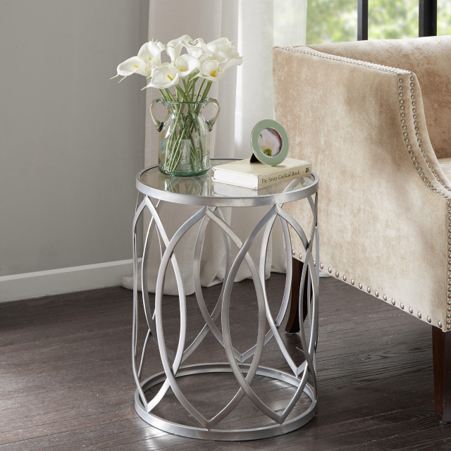 Arlo Metal Round Accent Table - Contemporary - Side Tables And End ...
