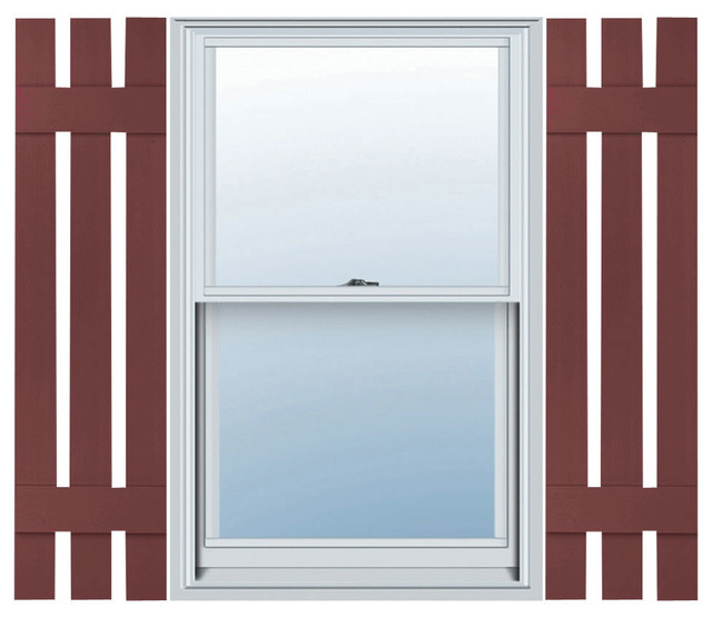 Ekena Millwork Vinyl Board & Batten Shutters - 12"W X 44"H, Classic Blue, Lifetime Vinyl, Includes Hardware
