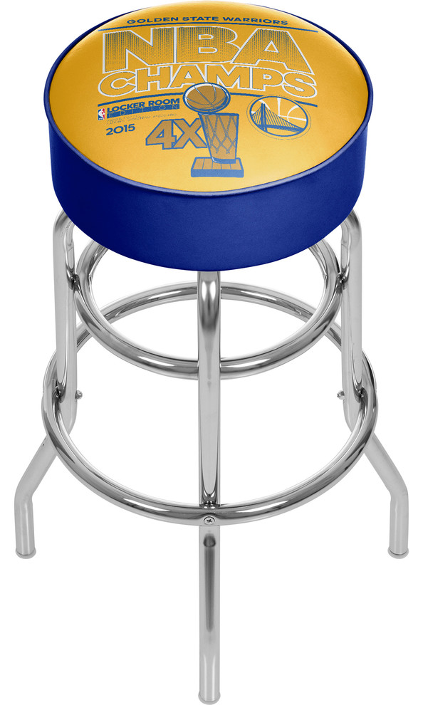 2015 NBA Champs Golden State Warriors Chrome Bar Stool With Swivel