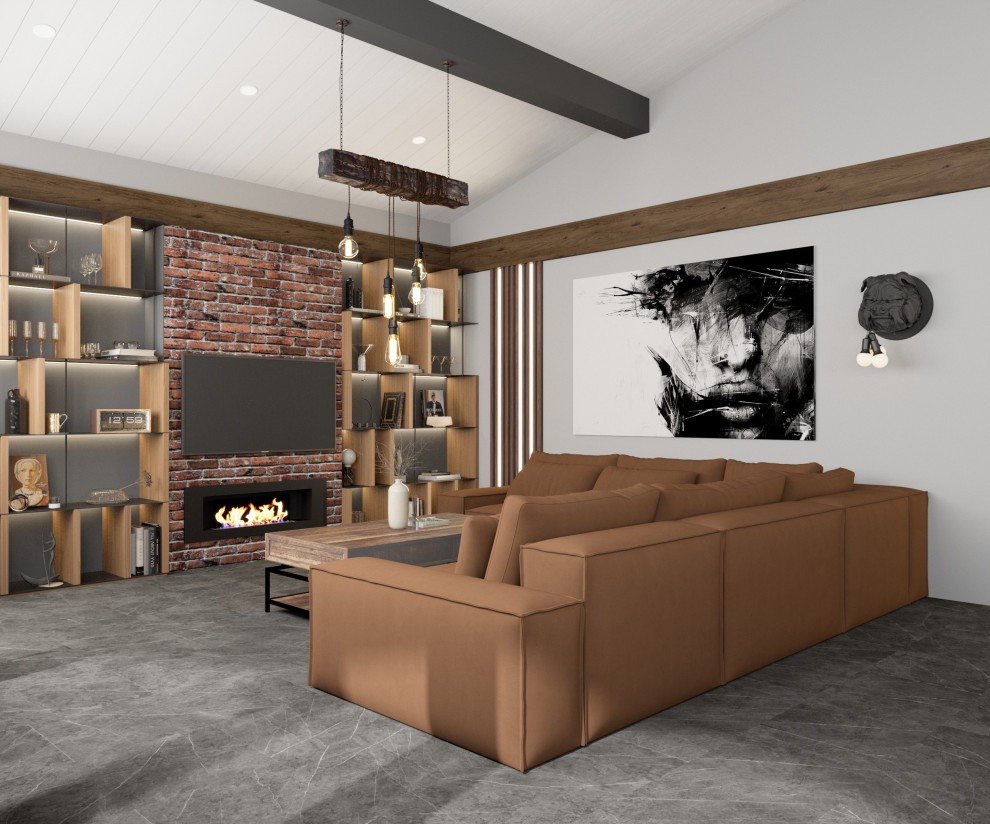 Дизайн кухни-гостиной в доме