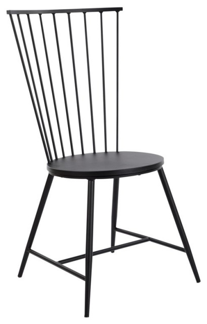 OSP Home Furnishings Bryce Metal Dining Chair with Black Finish