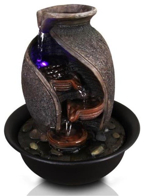 SereneLife Tabletop Water Fountain Decoration with LED