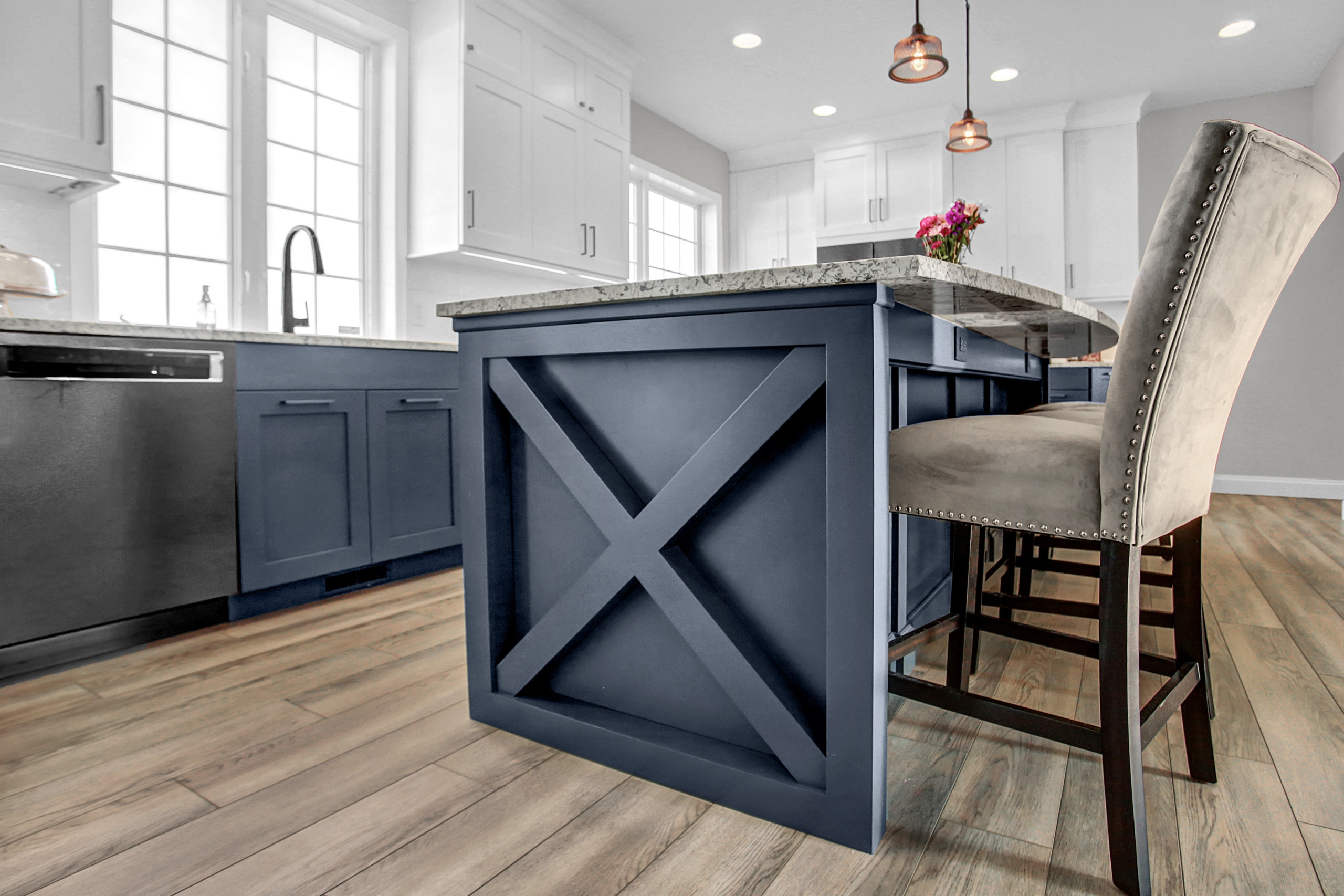 Blue & White Transitional Kitchen Remodel