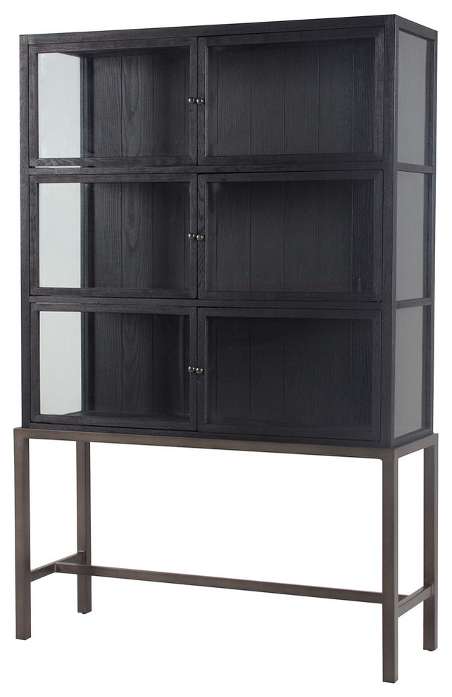 Spencer Curio Cabinet-Drifted Black