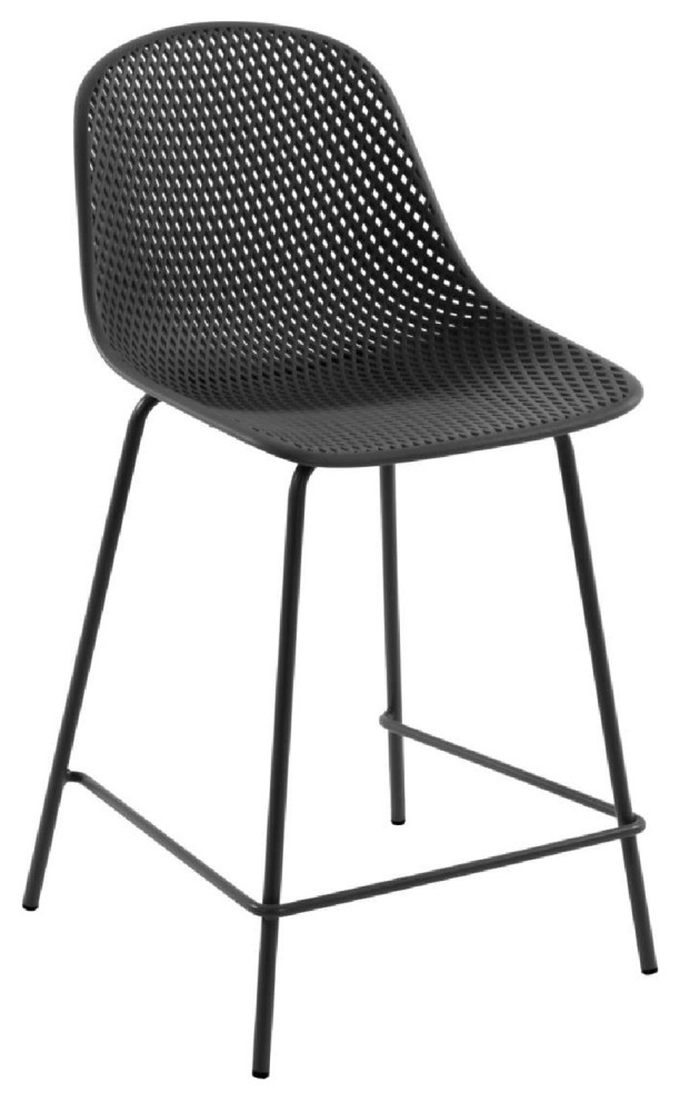 Metal Outdoor Bar Stool Set (4) La Forma Quinby Contemporary