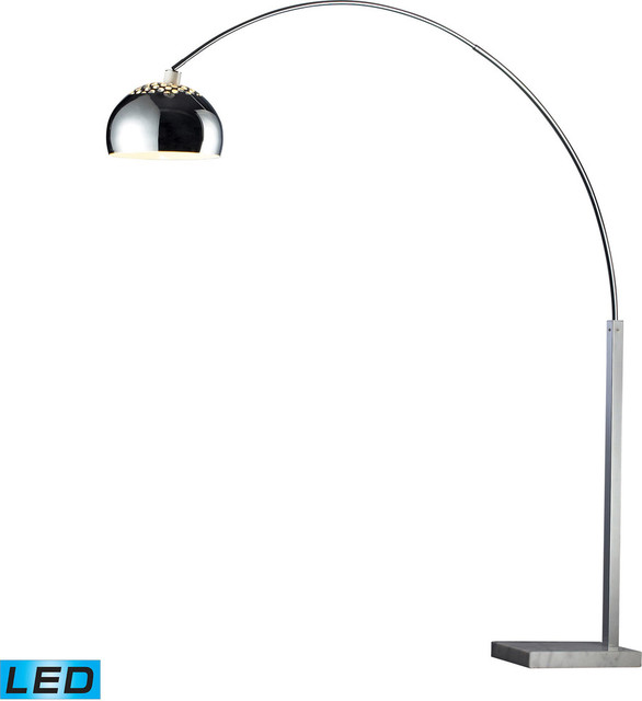 Penbrook Arc Floor Lamp - Silver Plating,White, LED
