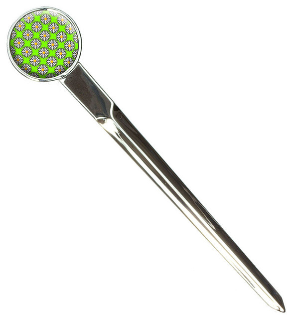 Daisy Pattern On Lime Green Classic Letter Opener Contemporary