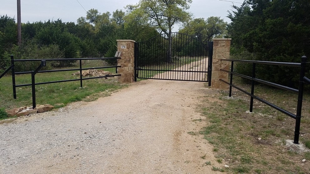 Entryway - rustic entryway idea in Austin