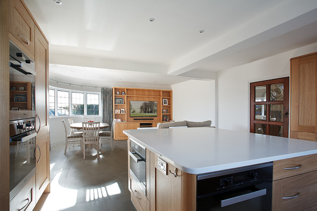 Open Plan Light Oak Kitchen contemporary-kitchen