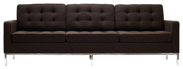Florence Knoll Style Sofa-Chocolate Tweed