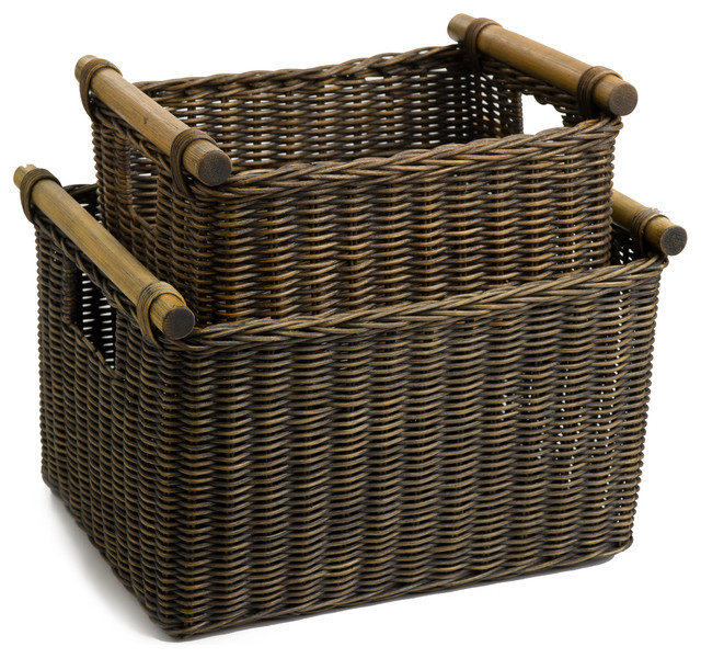 Deep Wicker Dvd Or Paper Basket Baskets By The Lady Deep Wicker Dvd Or Paper Basket