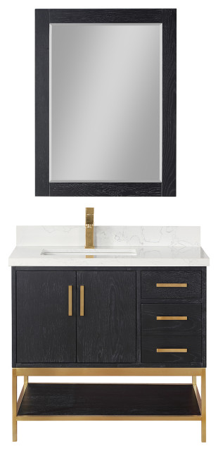 Wildy Black Oak Bathroom Vanity Set, 36" - Contemporary - Bathroom ...