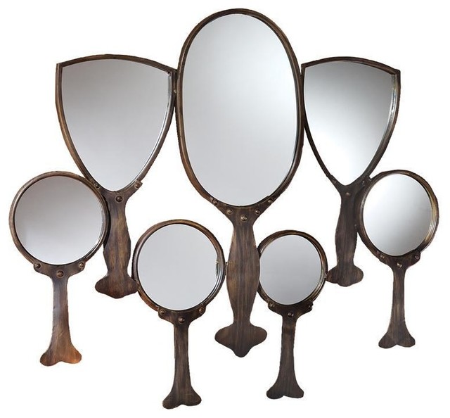 Leaning Hanging Hand Mirror Frieze