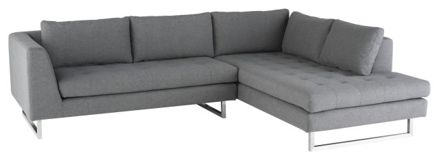 Janis Shale Grey Fabric Sectional Sofa, HGSC269 - Contemporary ...