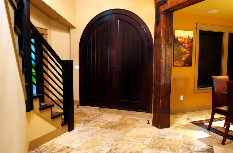 Entryway - rustic entryway idea in Seattle