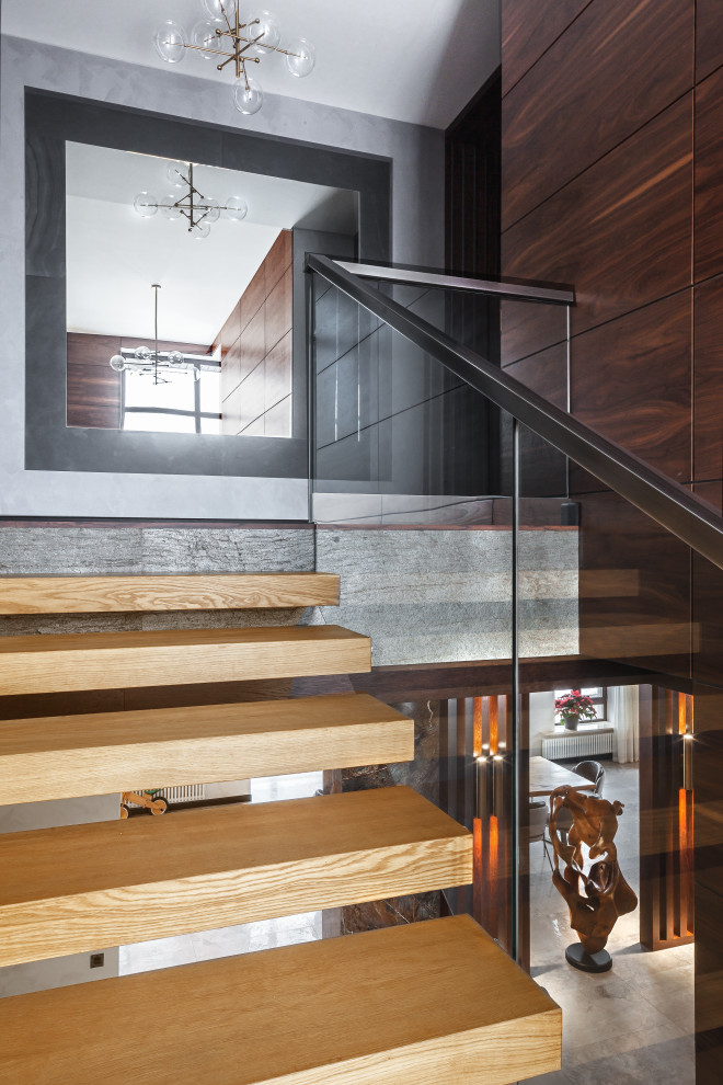 Консольная лестница в загородном доме