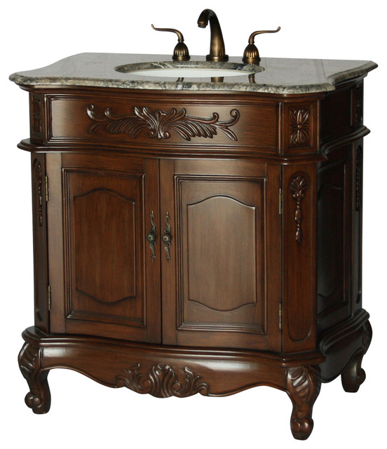 34 Inch Antique Style Single Sink Bathroom Vanity Model 2883 34 Gy Victorian Bathroom Vanities And Sink Consoles By Chinese Arts Inc