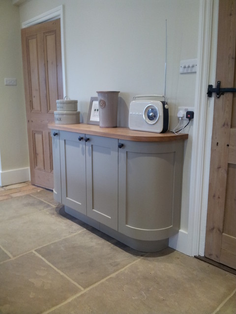 Curved sideboard in Farrow & Ball Light Grey no 17