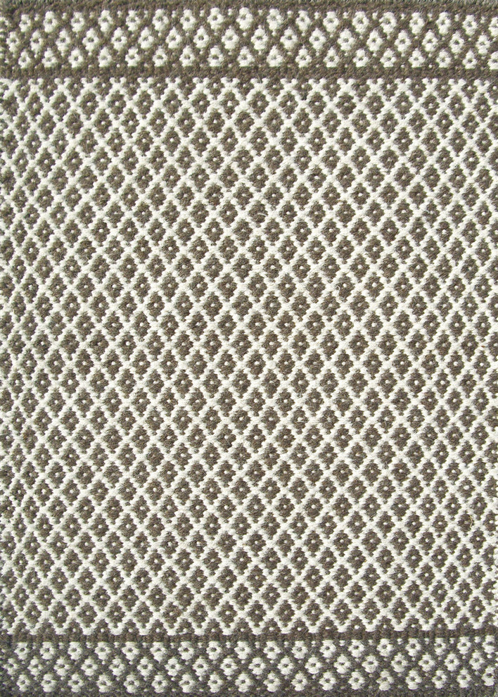 Rugsville  Multi Diamond White Grey Wool 13652-58 Rug 5x8