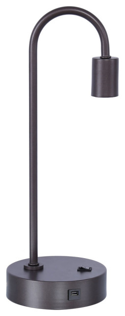 17" Minimalist Slate Gray Desk Lamp