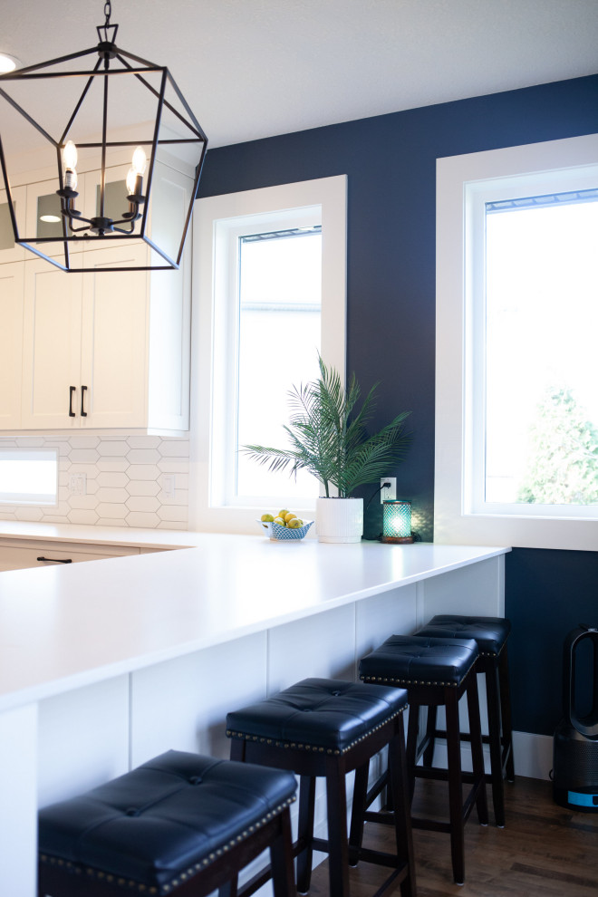 Home design - large transitional home design idea in Edmonton
