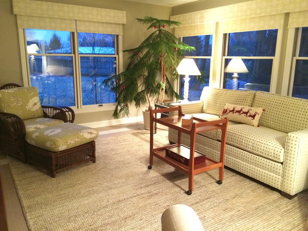 Example of a large transitional home design design in Indianapolis