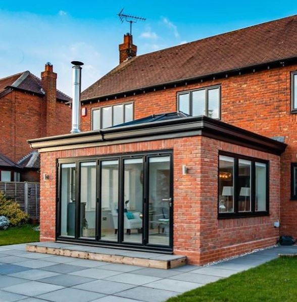 House Extension with Log Burning Stove Contemporary Living Room